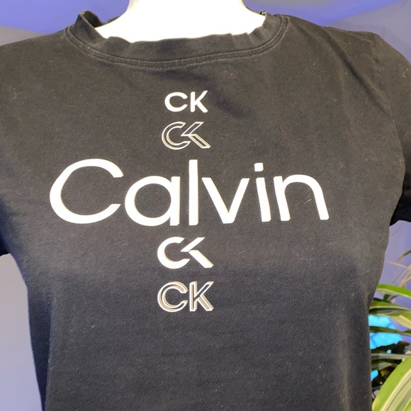 💎 Calvin Klein Black Short Sleeve Tee Size L - Picture 2 of 7